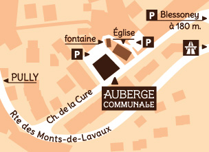 Plan d'acc�s de l'Auberge communale de Belmont-sur-Lausanne